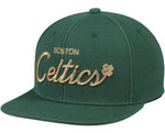 MITCHELL & NESS BOSTON CELTICS FITTED HAT GOLD EMBROIDERY