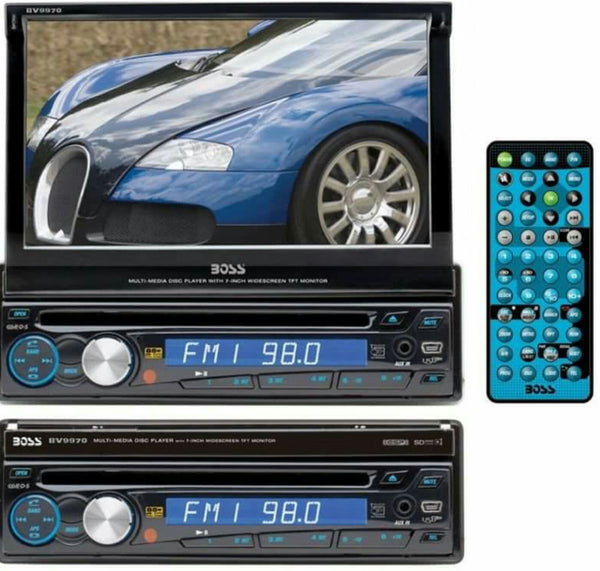 BOSS SINGLE DIMM FLIPOUT TV DVD CD PLAYER 6 MONTH WARRANTY