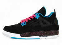 AIR JORDAN RETRO 4 BLACK DYNAMIC BLUE VIVID PINK