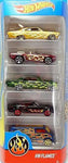HOT WHEELS 5 PACK 67 SHELBY, 65 IMPALA, 66 NOVA, 69 CAMERO CONVERTIBLE, VAN